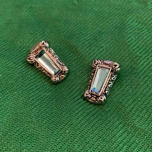 Silver and Blue Earrings